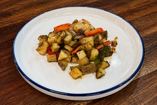 Blended Market Breakfast Potatoes with peppers and onions